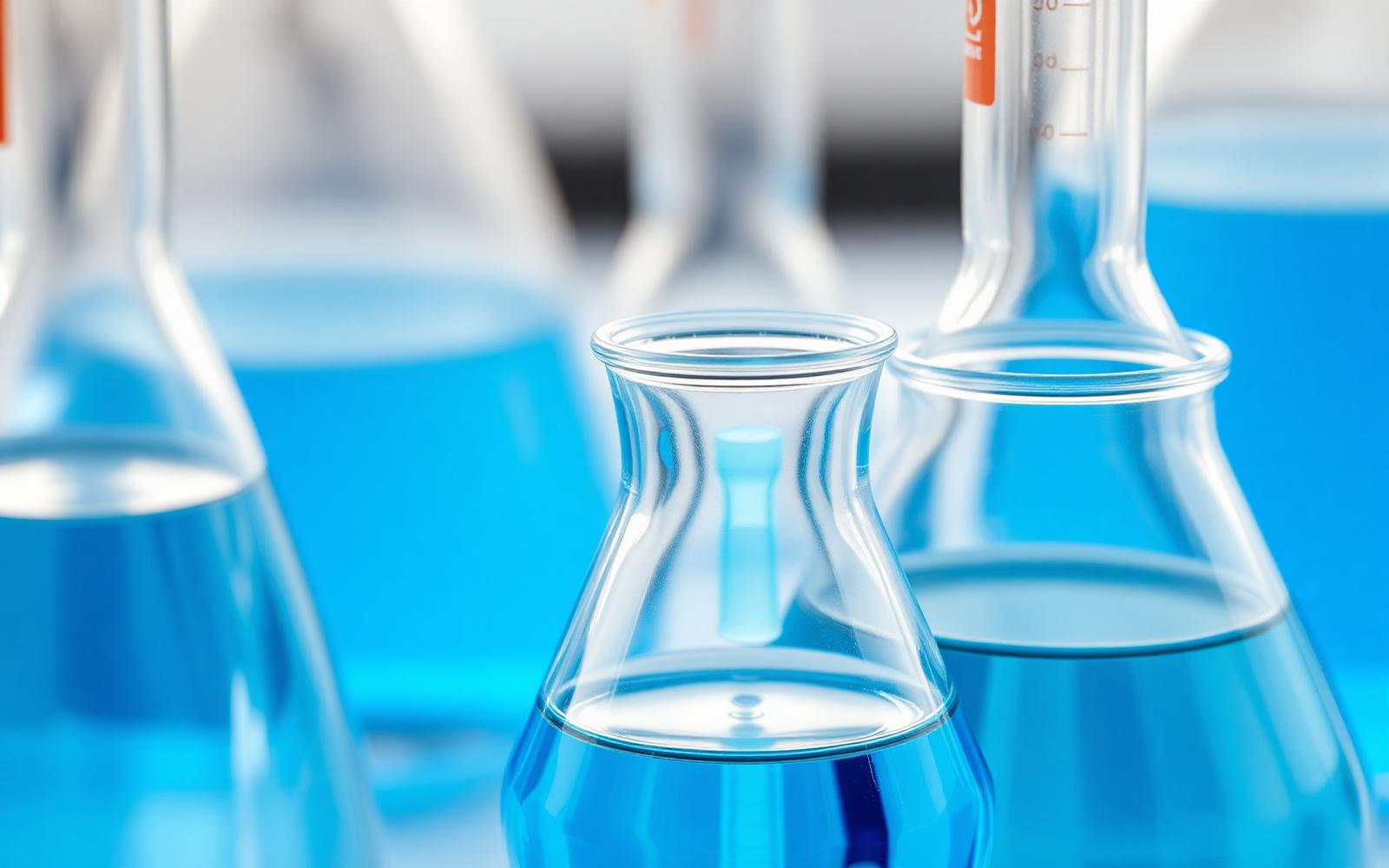 Lab chemicals flasks
